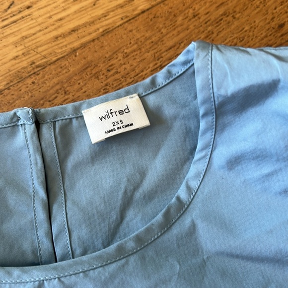 WILFRED LIGHT BLUE PUFF SLEEVE MINI DRESS Size 2XS - Picture 8 of 15